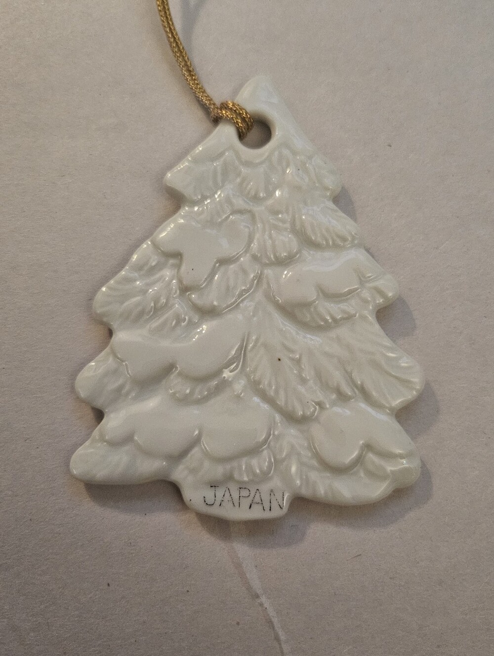 Porcelain White Christmas Tree Ornament Made In Japan